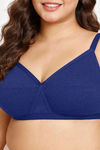 Rosaline Everyday Double Layered Non Wired Full Coverage Super Support Bra - Blue Depth2 — thumbnail 4